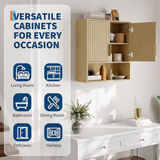 23 Inch Medicine Cabinet for Bathroom, Over Toilet Wall-Mounted Storage Cabinet with Adjustable Shelf, Waterproof MDF Cabinet for Bathroom Organization