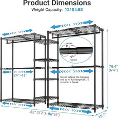 VIPEK X3 Expandable Heavy Duty Clothes Rack Adjustable from 5'2