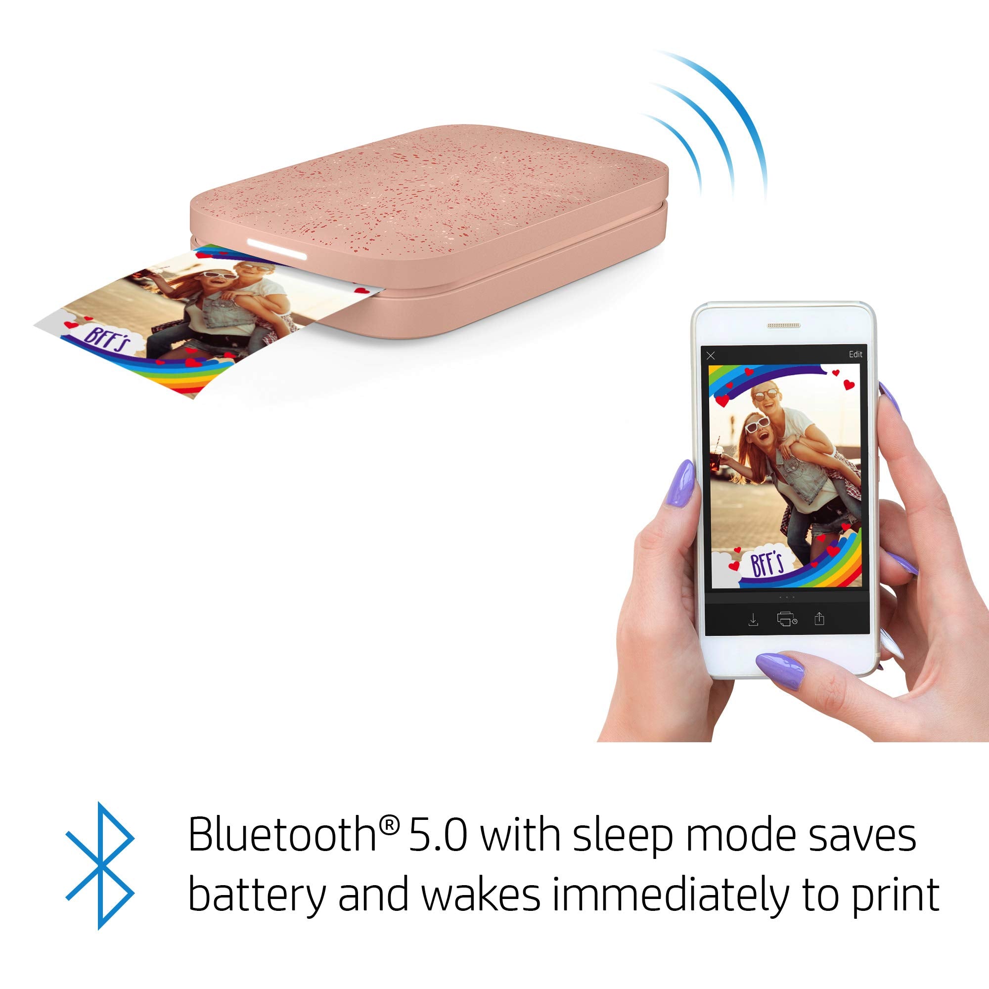 HP Sprocket Portable 2x3 Instant Photo Printer (Lilac) Print Pictures on Zink Sticky-Backed Paper from Your iOS & Android Device.