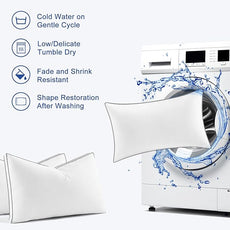 Premium Pillows Queen Size Set of 2, Fluffy and Supportive 7D Down Alternative Bed Pillows, Luxury Soft Hotel Quality Gusseted Pillow for Side Back Stomach Sleepers, Relief Neck Head and Shoulder Pain