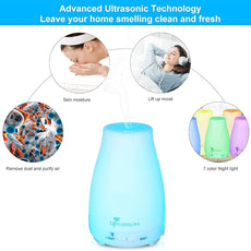 Diffuserlove Diffuser 2 Pack Essential Oil Diffuser 200ML Remote Control Ultrasonic Aromatherapy Diffuser Mist Humidifiers for Bedroom Office Yoga