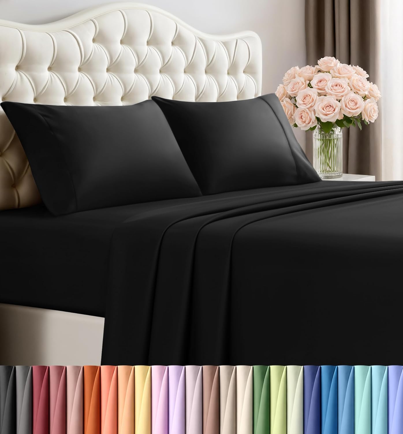 Utopia Bedding Queen Size Sheet Set – 4 Piece Bed Sheets, Soft and Breathable Microfiber, Includes 1 Fitted Sheet, 1 Flat Sheet and 2 Pillowcases – Oeko Tex (Grey) Dormly