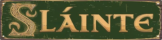 Vintage Irish Slainte Cheers Metal Sign 4x16 In Retro Beer Wall Decor For Man Cave Bar And Home Metal Outdoor Decor