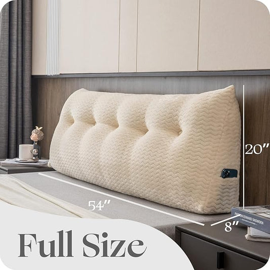 Large Bolster Triangular Headboard Wedge Backrest Positioning Support Bed Rest Reading Pillows Headboard Wedge Pillows for Day Bed with Removable Cover