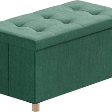 BRIAN & DANY 30 Inches Folding Storage Ottoman Bench, Ottoman with Storage Bench for Bedroom, Living Room, Entryway, Foot Rest with Legs, Dark Green