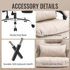 Office Chair with Footrest 500lbs,Reclining Leather Computer Chair for Heavy People, Big and Tall Comfy Executive Desk Chair with Lumbar Support & Pillow Black,High Back Vintage Color