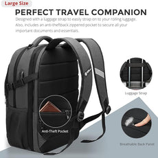Swissdigital Design Travel Laptop Backpack for Men and Women, 35L Expandable Large College Backpack with USB Charging Port for Fits 17 Inch Notebook, Grey | SD1671-02