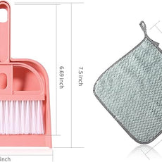 Lamoutor 3 Pack Mini Hand Broom and Dustpan Set Small Dust Pans with Brush Set Cleaning Tool for Desk, Car and Animal Waste Mixed Color