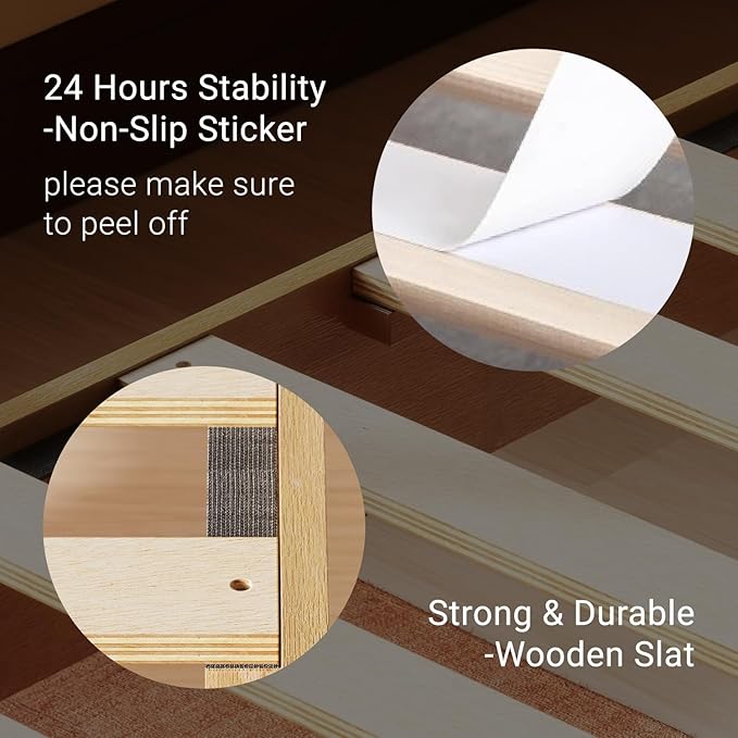 LIFEMENT Twin Signature Wood Platform Bed Frame Natural, Noise-Free, Under Bed Storage, No Box Spring Needed, Easy Assembly