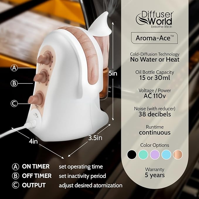 1000 Sq Ft Waterless Diffuser for Essential Oils, Made in USA Bronze Waterless Aroma Atomizer for Large Room Fragrance, Home Scent Machine, Air Aromatherapy Holiday