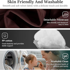 Headboard Wedge Pillow Large Bolster Reading Pillows for Sitting in Bed Adult,Velvet Triangular Cushion Backrest Lumbar Back Support Upholstered Daybed Sit Up Book Pillows(Dark Burgundy,Twin)