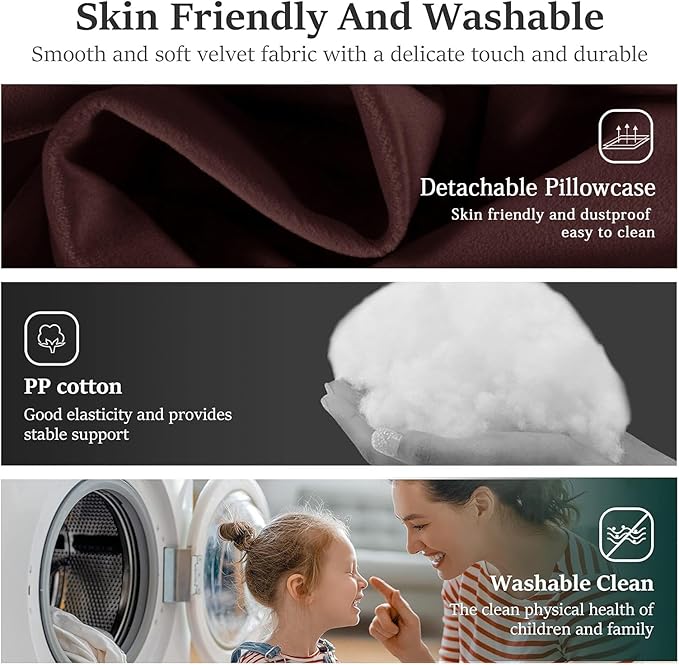 Headboard Wedge Pillow Large Bolster Reading Pillows for Sitting in Bed Adult,Velvet Triangular Cushion Backrest Lumbar Back Support Upholstered Daybed Sit Up Book Pillows(Dark Burgundy,Twin)