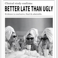 Vintage Women Times Black and White Newspaper Wall Art Better Late Than Ugly Poster Canvas Prints Funky Feminist Posters Trendy College Wall Decor for Bar Cart Girl Dorm Room 16x24inch Unframed