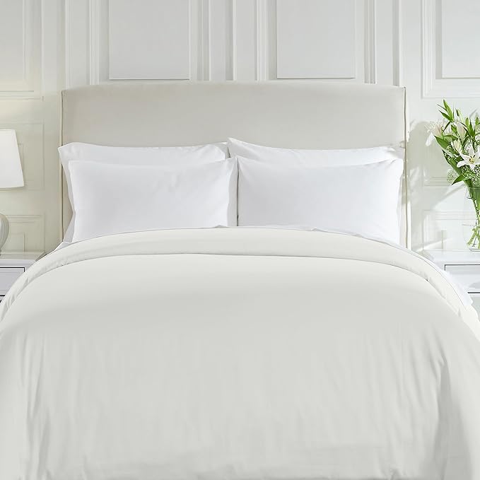 California Design Den King Size Duvet Cover Only - Winner Good Housekeeping Best Bedding Awards 2025, 400 Thread Count Sateen 100% Cotton Duvet Covers King - Ivory (Pale Tone)
