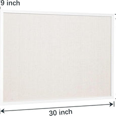 OWLKELA 20'' x 30'' Linen Bulletin Board, White Framed Corkboard, White Oak Frame Linen Cork Board, Vision Board and Decorative Hanging Pin Board