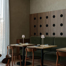 KDG 2 Pack Cordless Table Lamp,Portable LED Desk Lamp, 4000mAh Battery Operated, 3 Color Stepless Dimming Up, for Restaurant/Bedroom/Bars/Outdoor Party/Camping/Coffee Shop Night Light(Brushed Nickel)