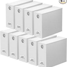 SpaceAid 9 Pack Bed Sheet Organizers and Storage, Foldable Sheet Organizer with Window for Linen Closet, Set Folder Keeper for Queen & King Size Bedding Storage (White)