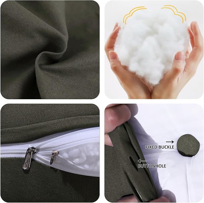 WOWMAX 85% Linen 15% Cotton Blend Headboard Pillow – King Size Reading Wedge Backrest for Bed, Handmade Firm Support Bolster Cushion with Removable Cover, Premium Bed Rest Pillow, Deep Gray