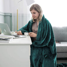 IR Imperial Rooms Fleece Blankets Queen Size 90x90 Inches- 8 Pack - Super Soft Fluffy Throw Blanket for Sofa and Bed - Warm and Cozy Lightweight 400 GSM Microfiber Bed Throws Blankets (Queen, Emerald)