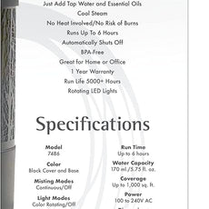 NOW Essential Oils, Metal Touch Ultrasonic Aromatherapy Oil Diffuser, Extremely Quiet and Heat Free, Color Changing LED