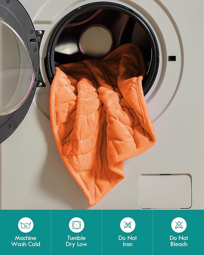 Kaisa Weighted Lap Blanket 5 lbs 23" x 29", Cozy Luxury Crystal Velvet Small Weighted Blanket for Adults, Portable Travel Weighted Blanket for Relaxation, All-Season Blanket, Machine Washable, Orange