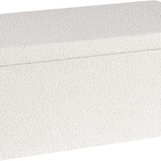 PINPLUS Folding Storage Ottoman Bench, Sherpa Ottoman with Storage, Large Long Shoes Bench Chest with Lid, Footrest for Living Room, Entryway, White 30'' x 15'' x 15''