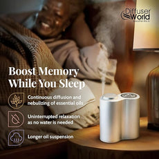 800 Sq Ft Waterless Diffuser for Essential Oils, Made in USA Aroma Infinity Silver Portable Aroma Atomizer for Room Fragrance, Home Scent Machine, Air Aromatherapy