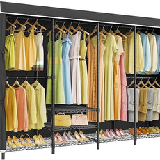 VIPEK V40C Plus Large Covered Clothes Rack for Hanging Clothes, Heavy Duty Portable Wardrobe Closet, Black Metal with Oxford Fabric Cover, Max Load 1300lbs