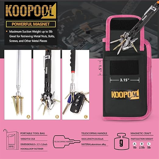 Telescoping Magnetic Pickup Tool Set, Inspection Mirror Telescoping, LED Flashlight, Cool Gadgets for Men, Stocking Stuffers, Gifts for Dad, Husband, Kids, Boyfriend, Magnet Stick