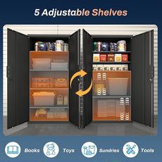 Metal Garage Storage Cabinets with Doors and Adjustable Shelves,70.8