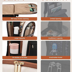 LOVEVOOK 17.3 Inch Laptop Backpack for Women - Work/Business Computer Backpack Purse, Large Capacity Casual Daypack, Travel Bag for Lawyer, Doctor, Teacher, Cream Chestnut Brown