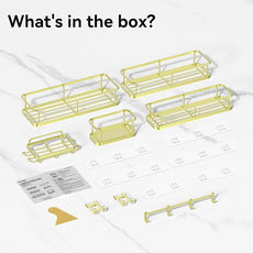 YASONIC Shower Caddy, 6 Pack Large Capacity Bath Organizer with Soap Holder and 12 Hooks, Rustproof Shower Shelves for Inside Shower, No Drilling&Sleek Bathroom Organizers and Storage Gold