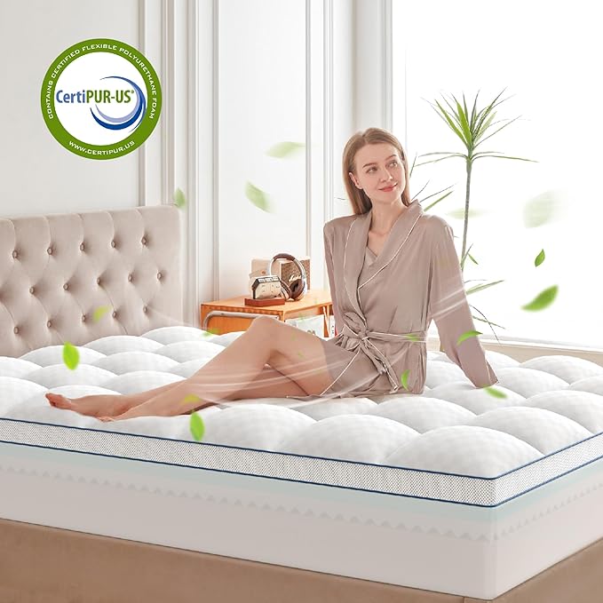 King Mattress Topper, 4.5 Inch Memory Foam Mattress Topper for Back Pain & Pressure Relief - 2.5" Cooling Memory Foam Soft and Supportive + 2" Pillow Top Mattress Pad Cover, with 8-21" Deep Pocket