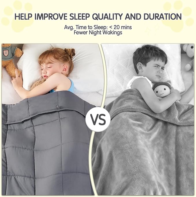 yescool Weighted Blanket 7 Pounds Cooling Weighted Lap Blanket, Grey Heavy Blankets for Sleeping, Weighted Throw Blanket Gift for 60-80lbs, 40"x60"