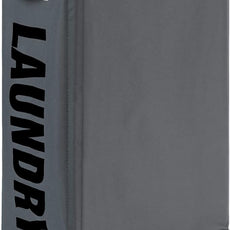 DOKEHOM 25-Inches Slim Laundry Basket on Wheels, Collapsible Rolling Laundry Hamper, Foldable Narrow Corner Clothes Storage Bins (Dark Grey)