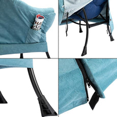 HollyHOME Lazy Chair with Armrest and Side Pocket, Comfy Accent Lounge Chair,Leisure Sofa Armchair for Living Room, Bedroom, Dorm, or Small Spaces, Oversized Reading Sofa Chair, Textured Blue