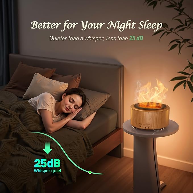 Essential Oil Diffuser for Home: 500ML Aroma Diffuser for Hotel Office Yoga Room - Humidifier with 9 Colors LED Night Light for Kids/Women Home Relaxation,Dark Yellow