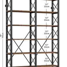 IRONCK Bookshelf Double Wide 6-Tier 76