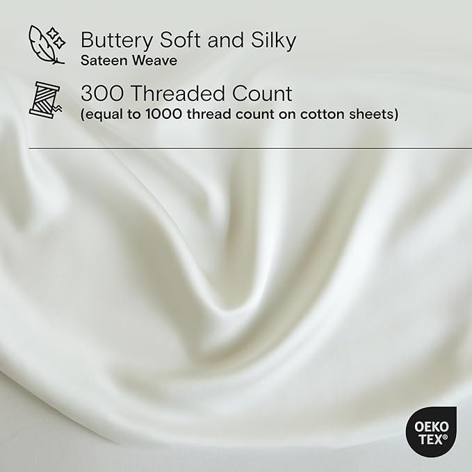 DOZ Duvet Cover Set, 100% Viscose derived from Bamboo, Organically Grown, Buttery Soft, Cooling Duvet Covers, High GSM, 1 Duvet Cover and 2 Pillowcases, 106"x90" (Ivory, King/Cal King)
