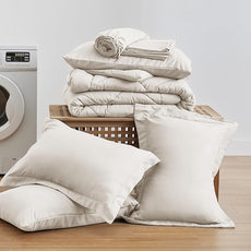 Love's cabin King Size Comforter Set Off White, 7 Pieces King Bed in a Bag, All Season Bedding Sets with 1 Comforter, 1 Flat Sheet, 1 Fitted Sheet, 2 Pillowcase and 2 Pillow Sham