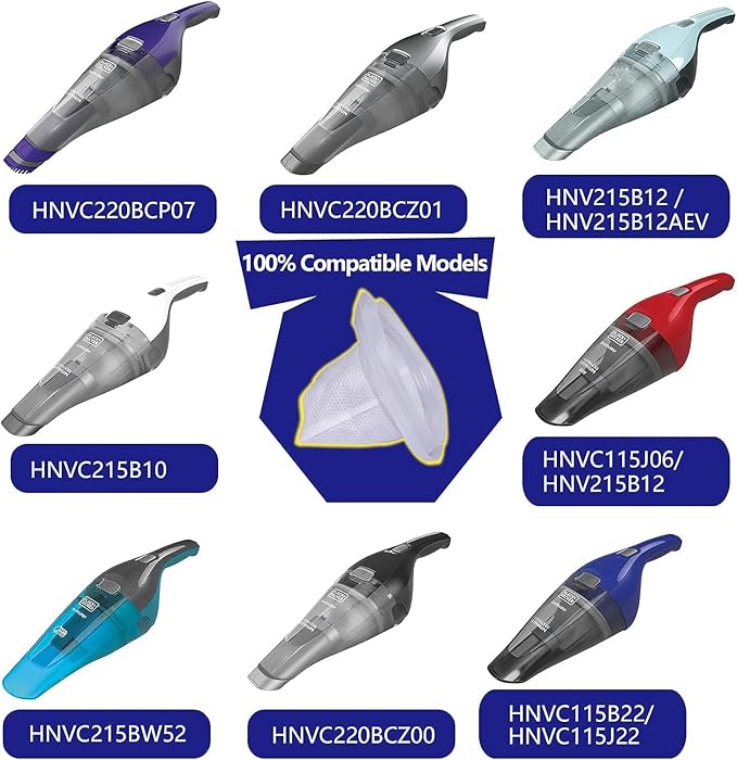 9 Pack HNVCF10 Vacuum Filter Replacement Compatible with Black and Decker Dustbuster Hand Vacuum HNVC215BW52, HNV215B12, HNVC215B10, HNVC115J06, HNVC220BCZ01, HNVC115B22