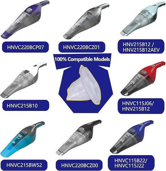 9 Pack HNVCF10 Vacuum Filter Replacement Compatible with Black and Decker Dustbuster Hand Vacuum HNVC215BW52, HNV215B12, HNVC215B10, HNVC115J06, HNVC220BCZ01, HNVC115B22