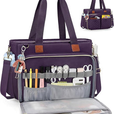 RAINSMORE Teacher Tote Bag for Women Work Bags 15.6 Inch Laptop Tote Bag with Large Cup Holder Nurse Bag Computer Handbag