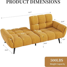 Futon Sofa Bed, Convertible 77