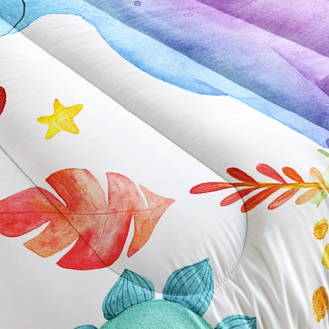 CVHOUSE Dinosaur Comforter Set - Microfiber Quilt Set with 1 Comforter and 2 Pillow Cases - 3 Piece