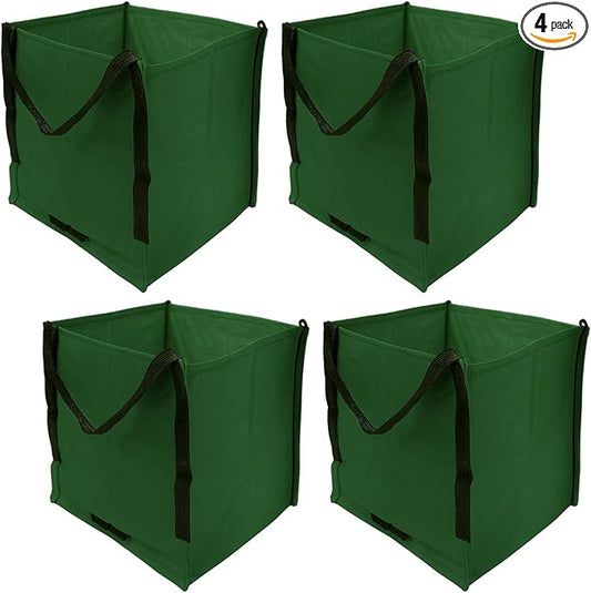 DURASACK Heavy Duty Storage Tote Bag 22-Gallon Rugged Woven Polypropylene Moving Bag, Reusable Self-Standing Design, Holds up to 500 Pounds, Pack of 4, Green