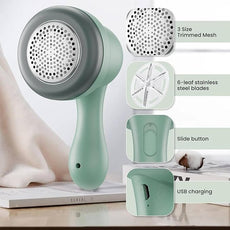 Fabric Shaver, Lint Remover for Clothes, Electric Lint Shaver with 6-Leaf Blades, Sweater Shavers to Remove Pilling for Clothing, Couch, Furniture, Fuzz, Lint Ball, Pillings, USB Rechargeable