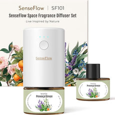 SF101 Pro Waterless Plug-In Air Freshener, 100% Plant-Based Ultrasonic Diffuser, Adjustable 120-Day Scent Air Mist, Covers 100㎡ for Home, Hotel-Provençal Breeze