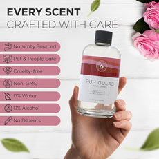 Aroma Country Ruh Gulab Diffuser Oil - Luxury Essential Oils for Diffuser Refill & Air Freshener Room Spray - Long-Lasting & Natural Home Fragrance, Damask Rose Scented Oil for Diffusers (8.5 Fl. oz)