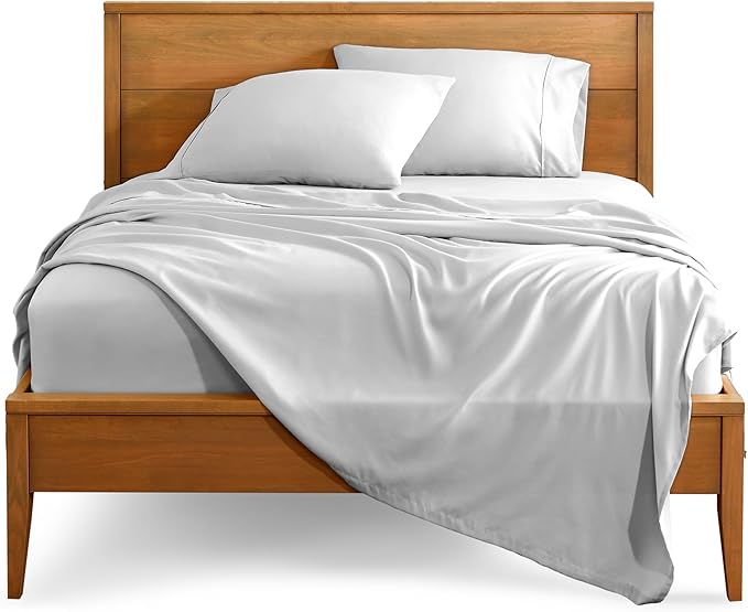 Bare Home Split King Sheet Set - 1800 Ultra-Soft Microfiber Double Brushed - Deep Pockets - 5 Piece Set - 2 Twin XL Fitted Sheets, 1 King Flat Sheet, and 2 King Pillowcases (Split King, Cloud Grey) BareHome